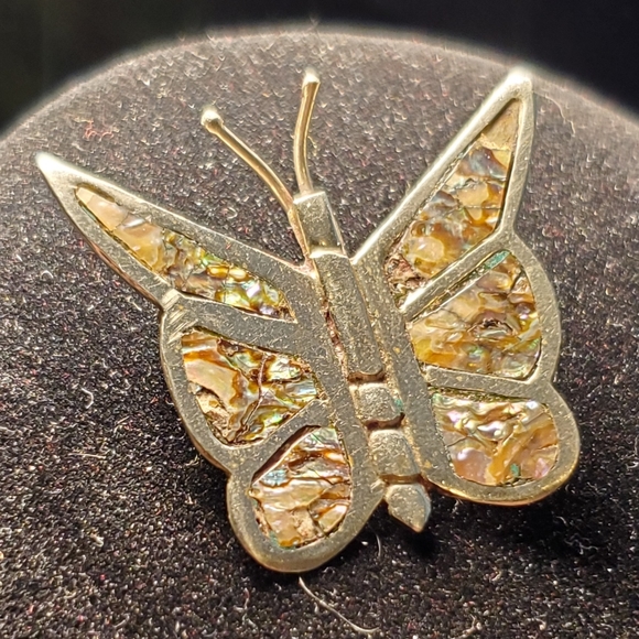 Butterfly Pendant with unique inlay 925 sterling silver - Picture 10 of 14